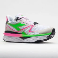 Diadora Atomo V7000 Women's White/Green Fluo/Pink Fluo -Sports Shoe Store 049498 5