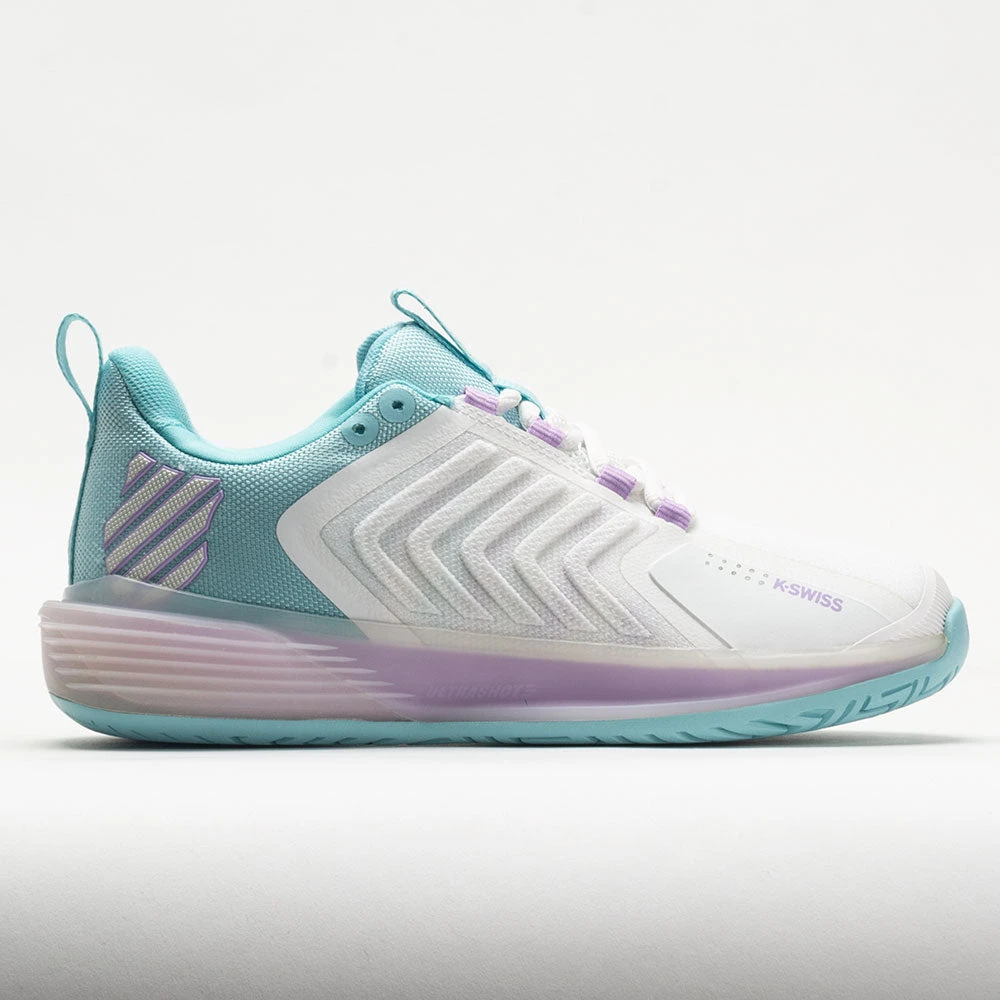 K-Swiss Ultrashot 3 Women's Brilliant White/Angel Blue/Sheer Lilac 3 K-Swiss Ultrashot 3 Women's Brilliant White/Angel Blue/Sheer Lilac