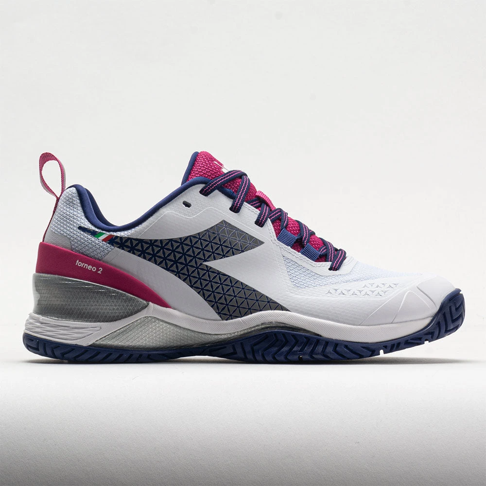 Diadora Blushield Torneo 2 AG Women's White/Blueprint/Pink Yarrow 3 Diadora Blushield Torneo 2 AG Women's White/Blueprint/Pink Yarrow