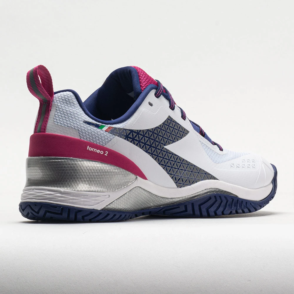 Diadora Blushield Torneo 2 AG Women's White/Blueprint/Pink Yarrow 8 Diadora Blushield Torneo 2 AG Women's White/Blueprint/Pink Yarrow - Image 6