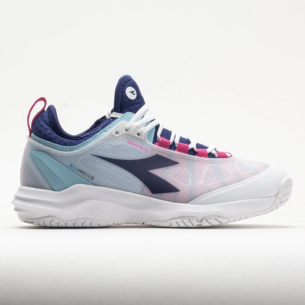 Diadora Speed Blushield Fly 4+ AG Women's White/Blueprint/Pink Yellow 3 Diadora Speed Blushield Fly 4+ AG Women's White/Blueprint/Pink Yellow