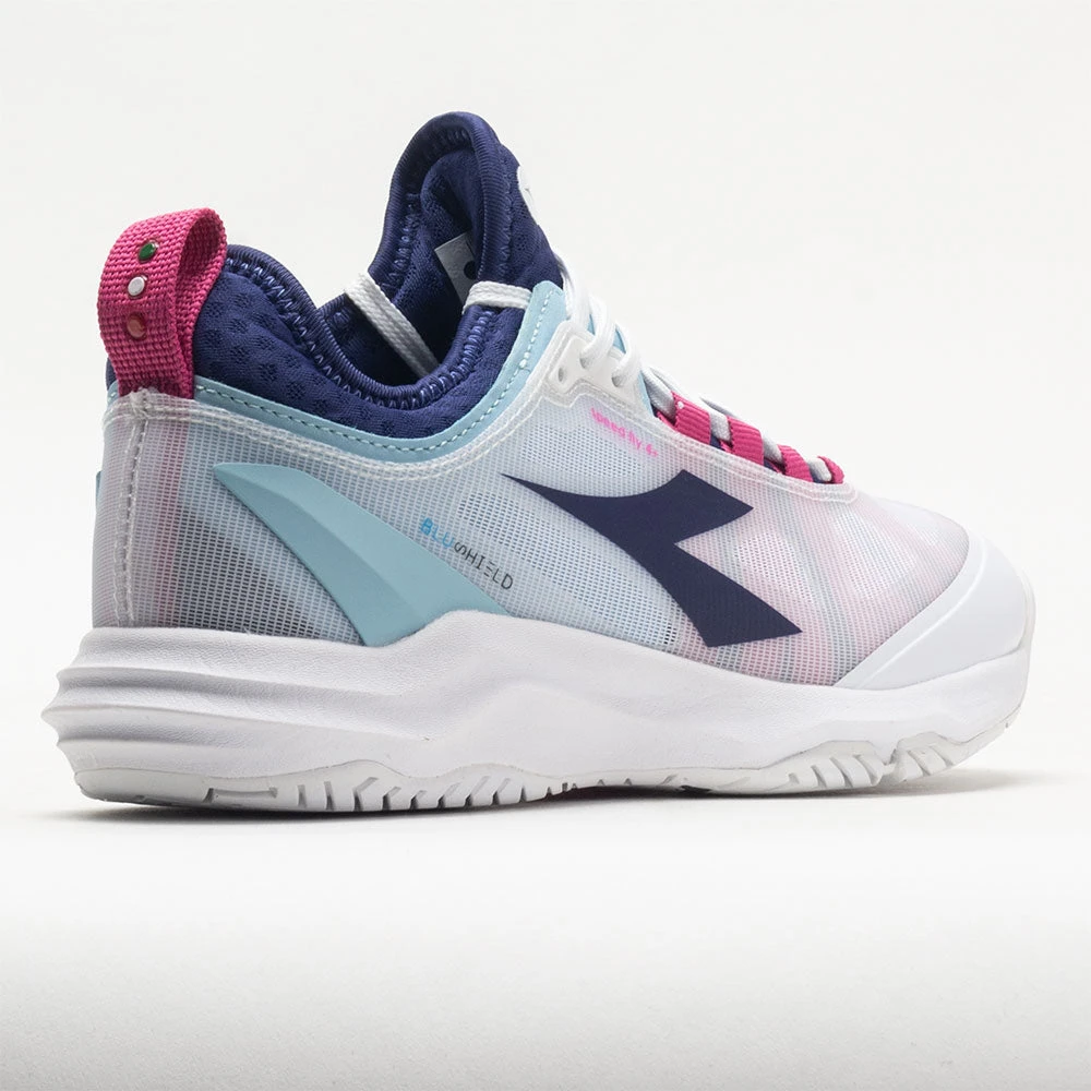 Diadora Speed Blushield Fly 4+ AG Women's White/Blueprint/Pink Yellow 8 Diadora Speed Blushield Fly 4+ AG Women's White/Blueprint/Pink Yellow - Image 6